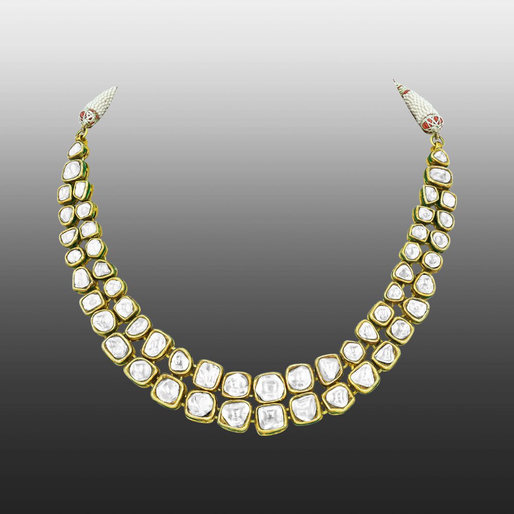 Double-Row Polki Necklace